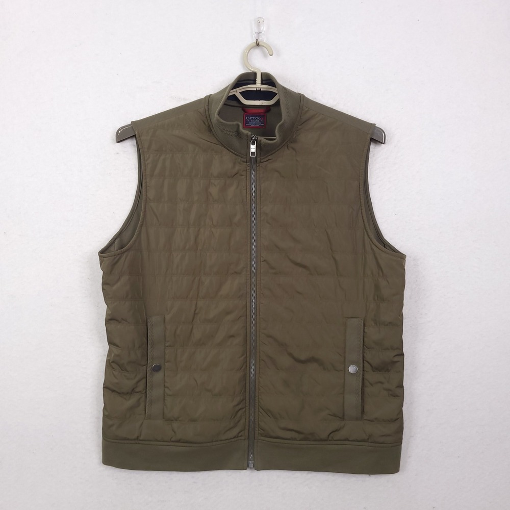 UNTUCKit Rebulo Vest XL Green Quilted Hybrid Full Zip Casual Office Preppy Fall